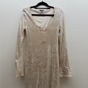 Cream Sequin Dress